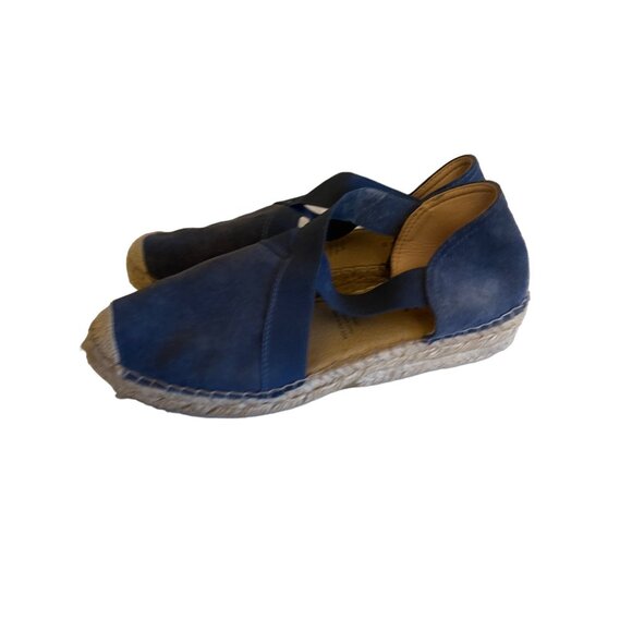 Fabiolas Navy Suede Espadrille Wedge Sandals Handcrafted In Spain - Picture 4 of 8